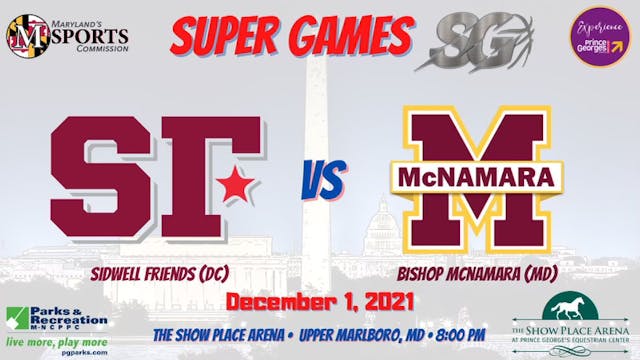 Super Games Matchup #3: Sidwell Friends (DC) vs. Bishop McNamara (MD)