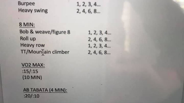 Ladders and VO2 Max 10/9