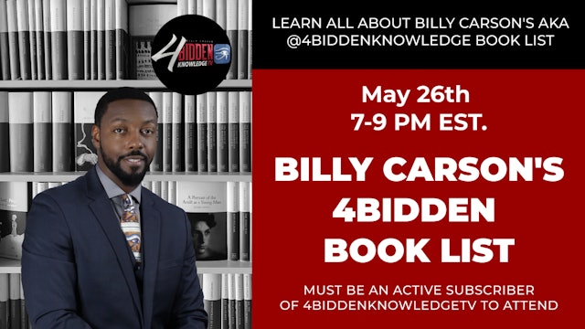 BILLY CARSON'S 4BIDDEN BOOK LIST FREE WORKSHOP