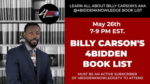 BILLY CARSON'S 4BIDDEN BOOK LIST FREE...