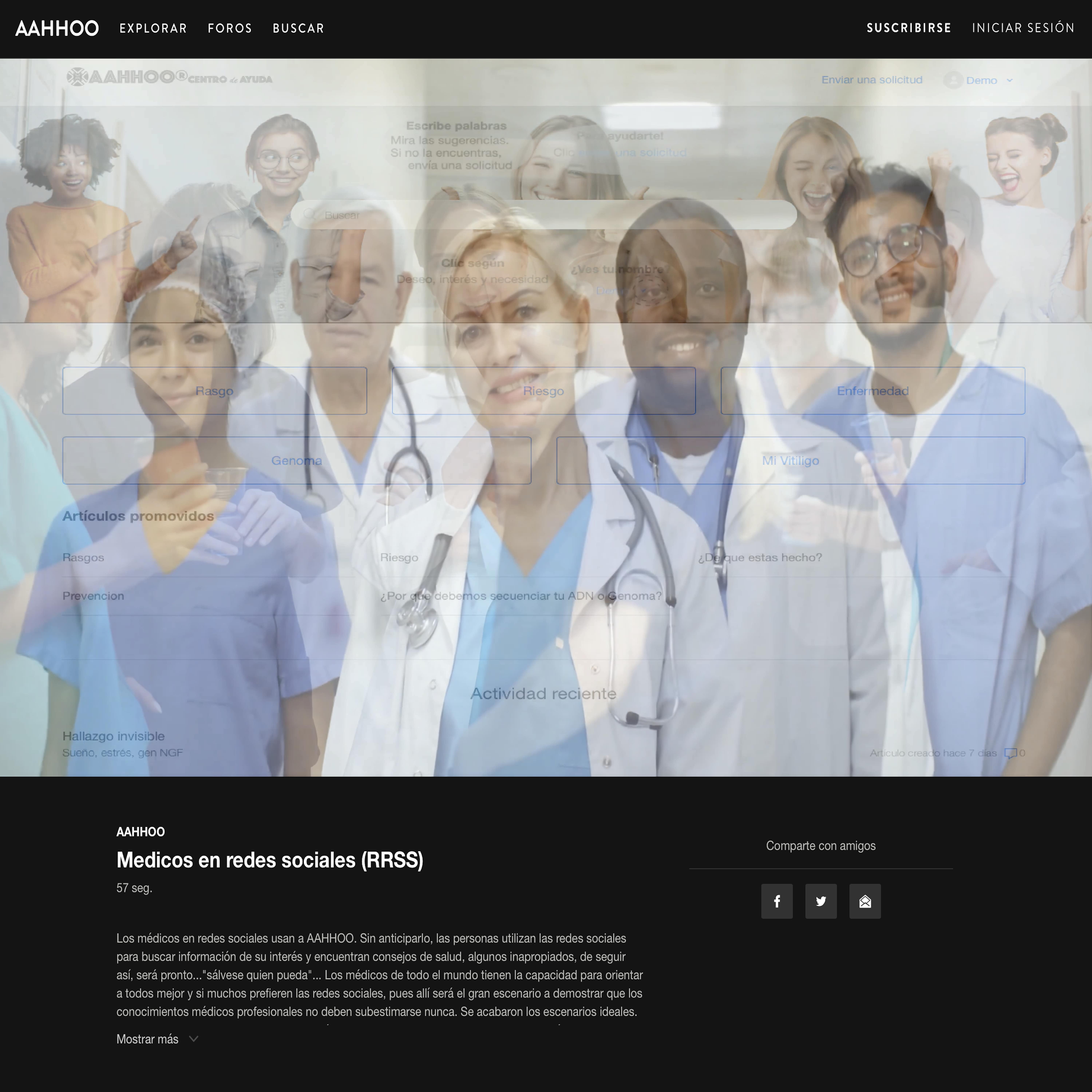 Medicos en redes sociales (RRSS)