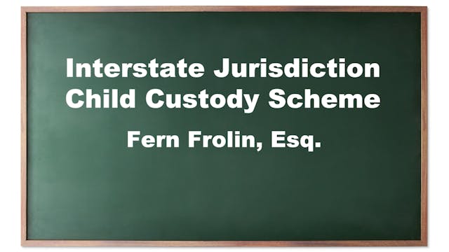 Interstate Jurisdiction Child Custody Scheme