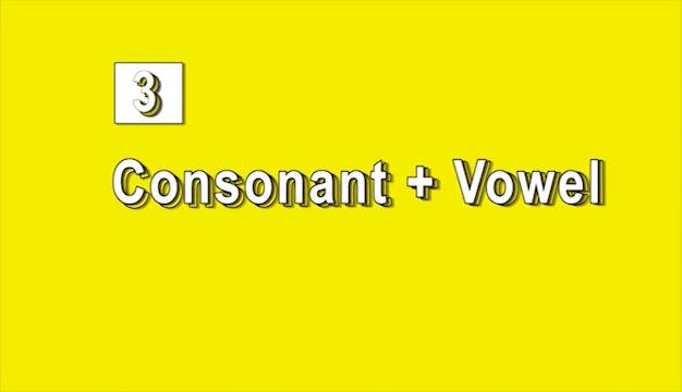 Lesson 3 - Consonant + Vowels