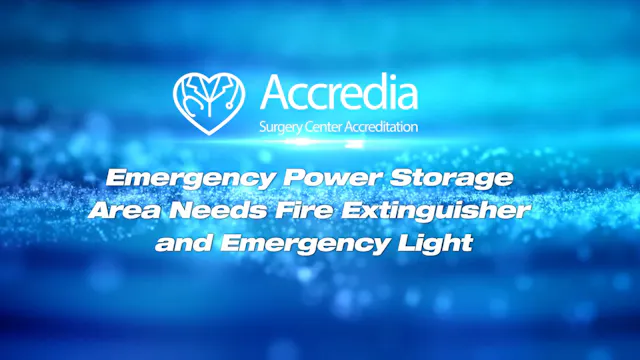 Emergency Power Storage Area Needs Fi...