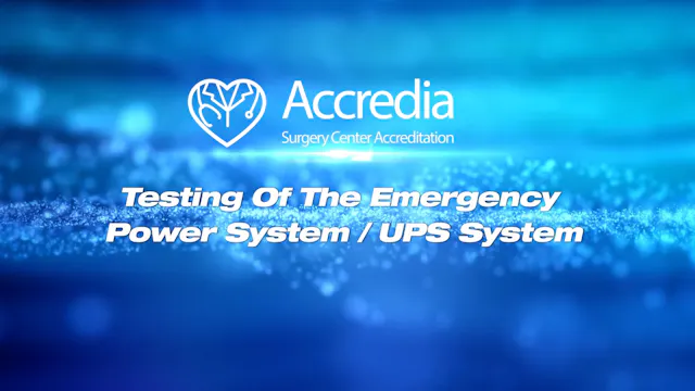Testing Of The Emergency Power System...