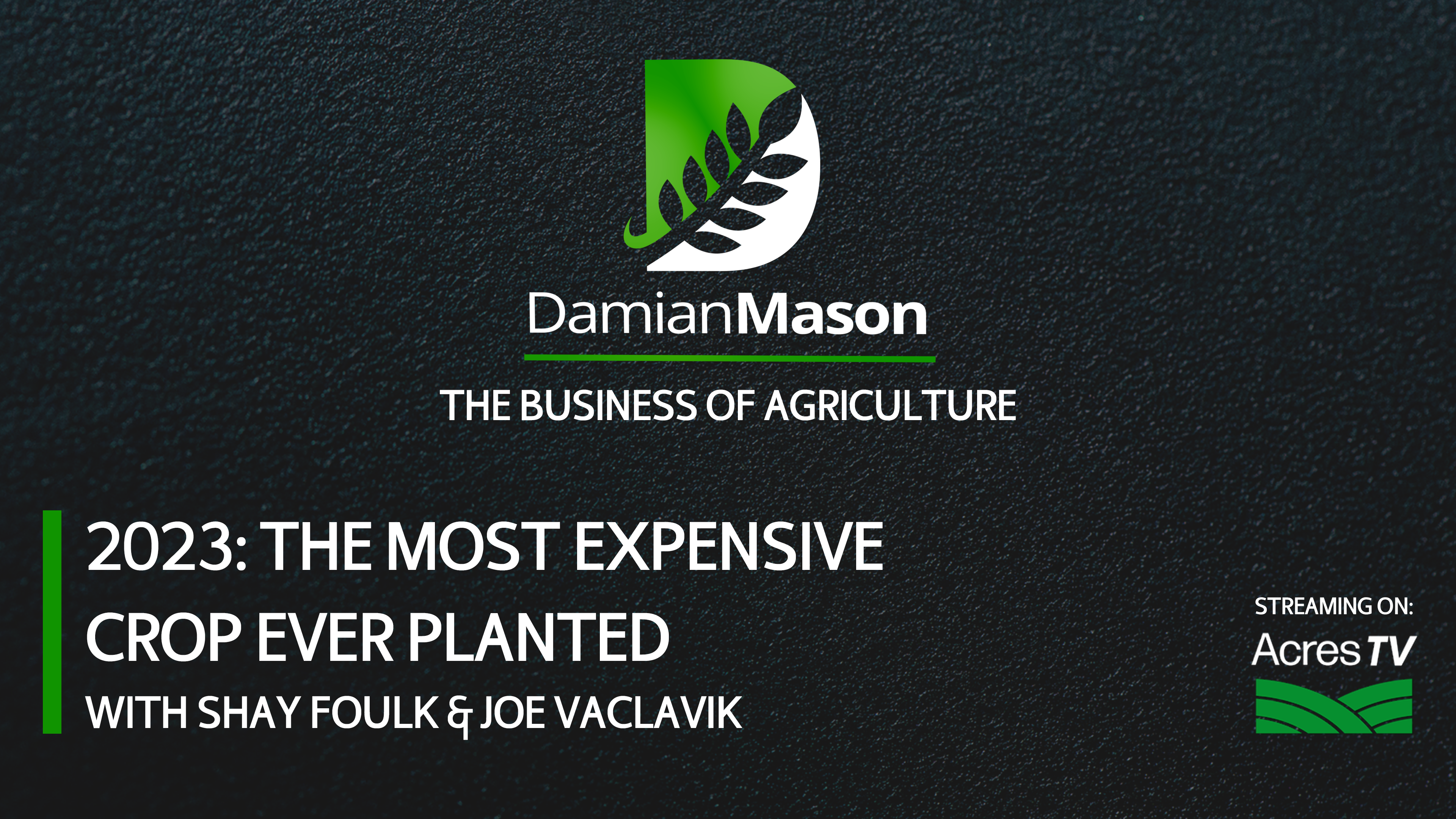 2023: The Most Expensive Crop Ever Planted | Damian Mason