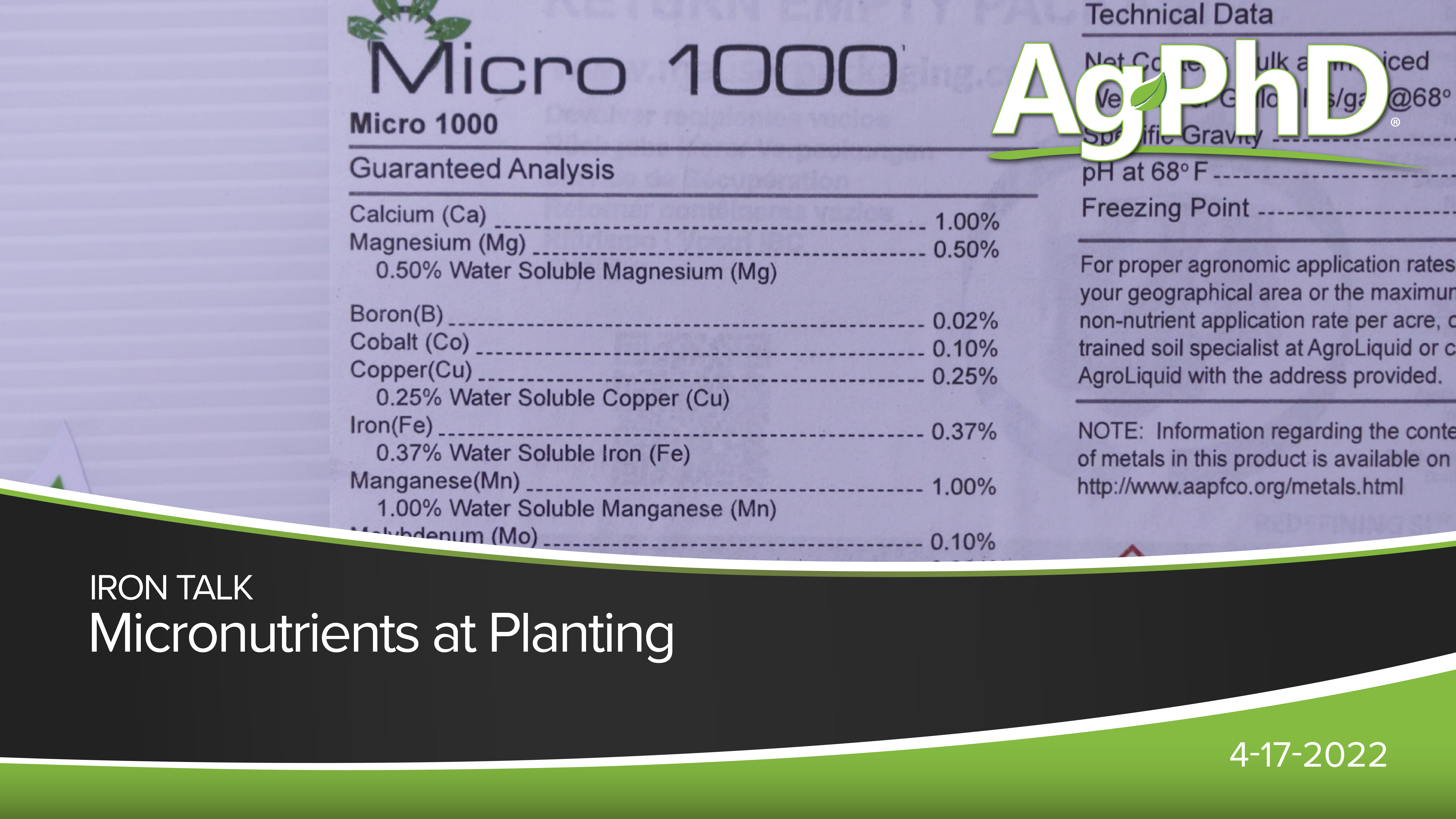  Micronutients at Planting | Ag PhD