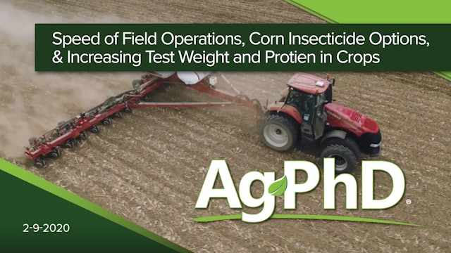 Speed of Field Operations, Corn Insecticides, Increasing Test Weight and Protein