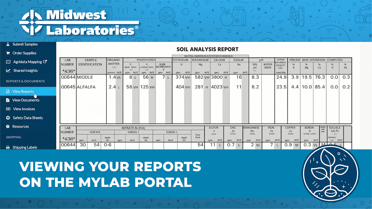 Viewing Reports on myLab Portal Midwest Labs Agronomy AcresTV