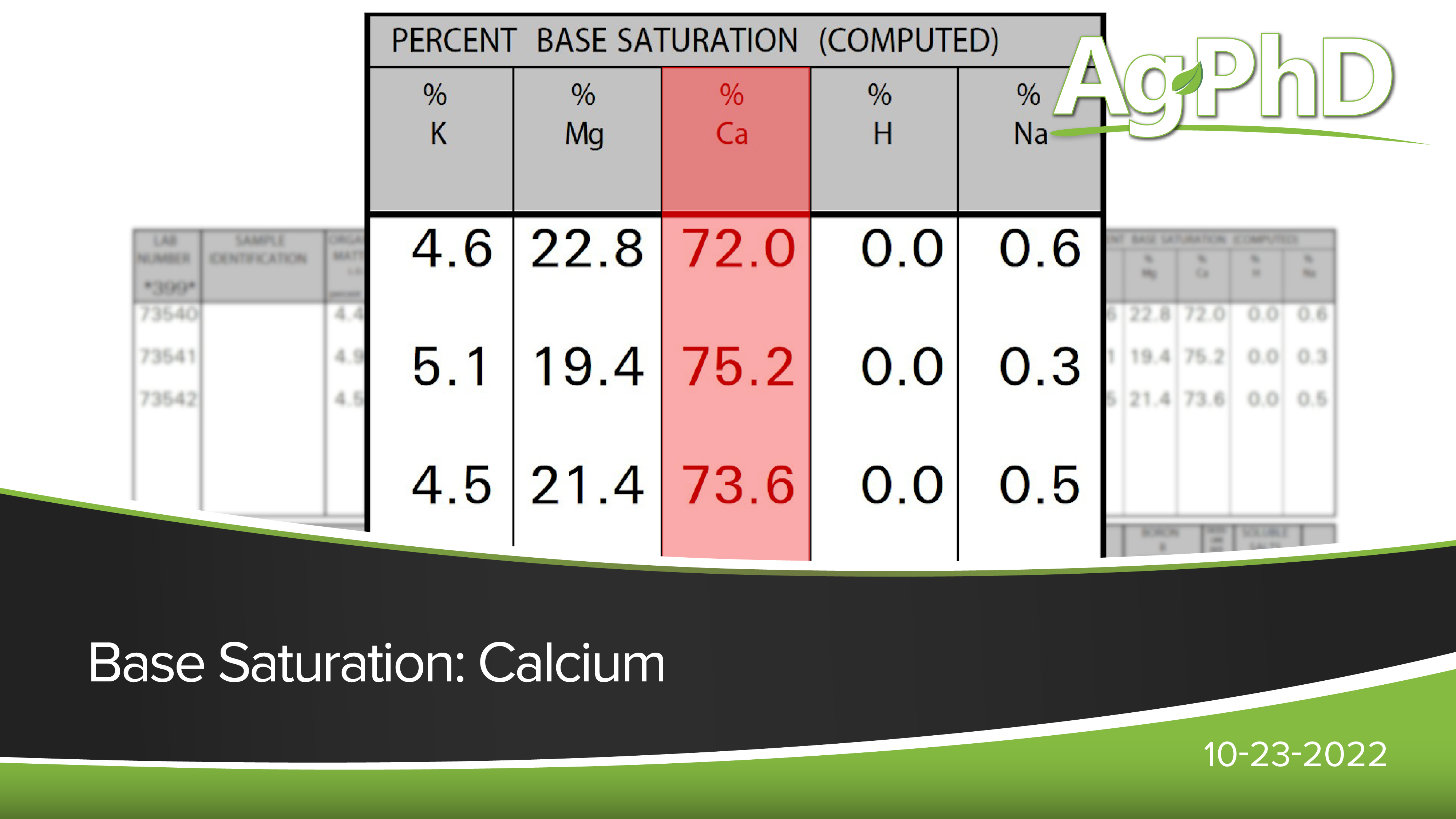 Base Saturation: Calcium | Ag PhD