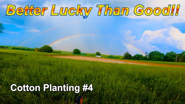 Better Lucky Than Good!!  Cotton Plan...