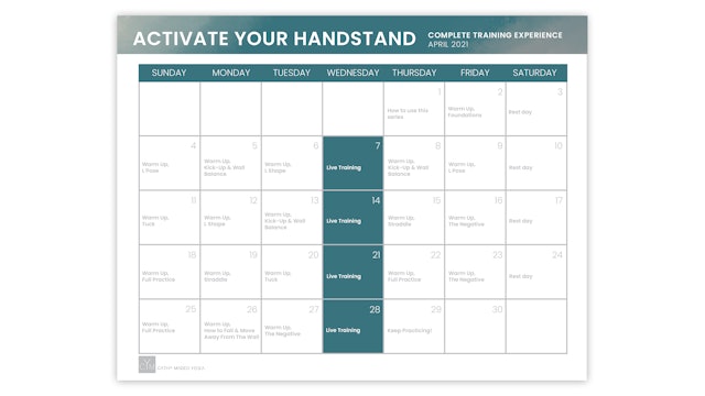 Activate Your Handstand Training Calendars