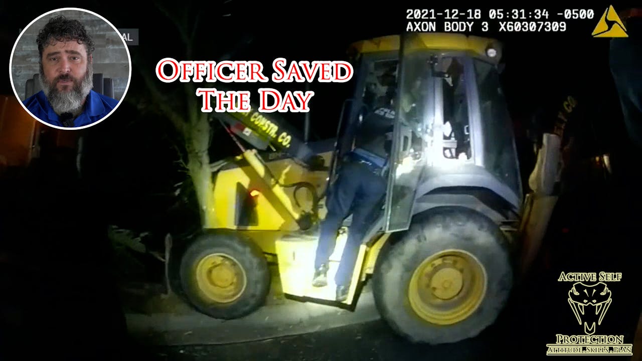 Officer Stops Man Using Tractor To Destroy Occupied Homes And Vehicles