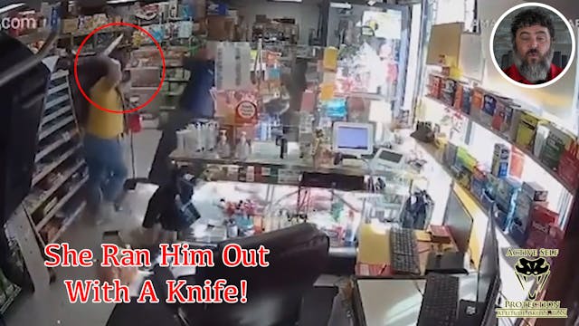 Woman Steals Perps Knife And Runs Him...