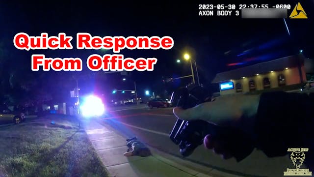 Officer Frees His Hands To Access His...