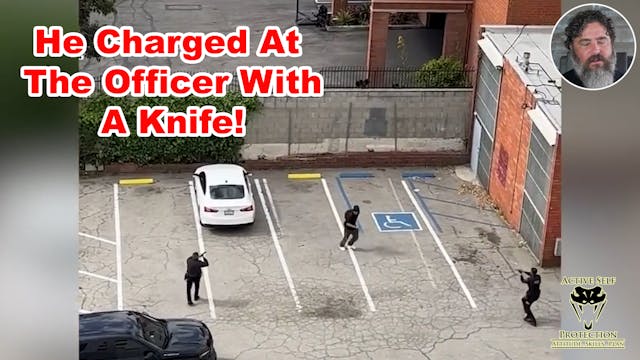 Perp Tries To Charge At Officer But H...