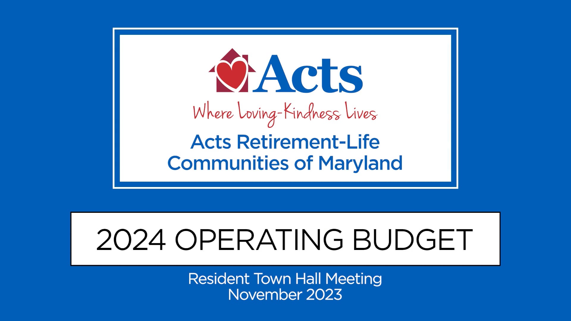 November Town Hall 2023 (2024 Operating Budget - ARLC of Maryland)