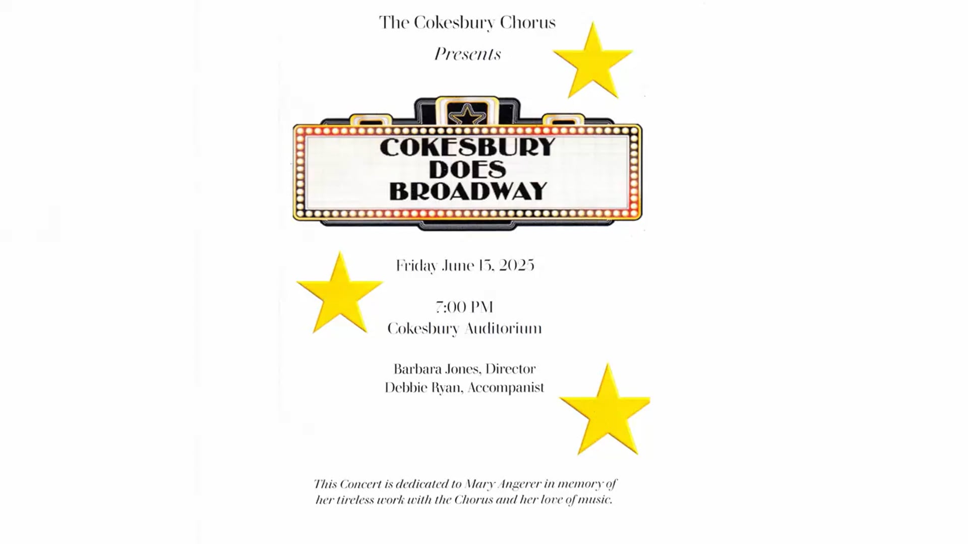 Cokesbury Does Broadway - CV Chorus