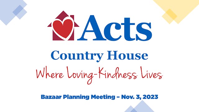 Bazaar Planning Meeting - Nov. 3, 2023