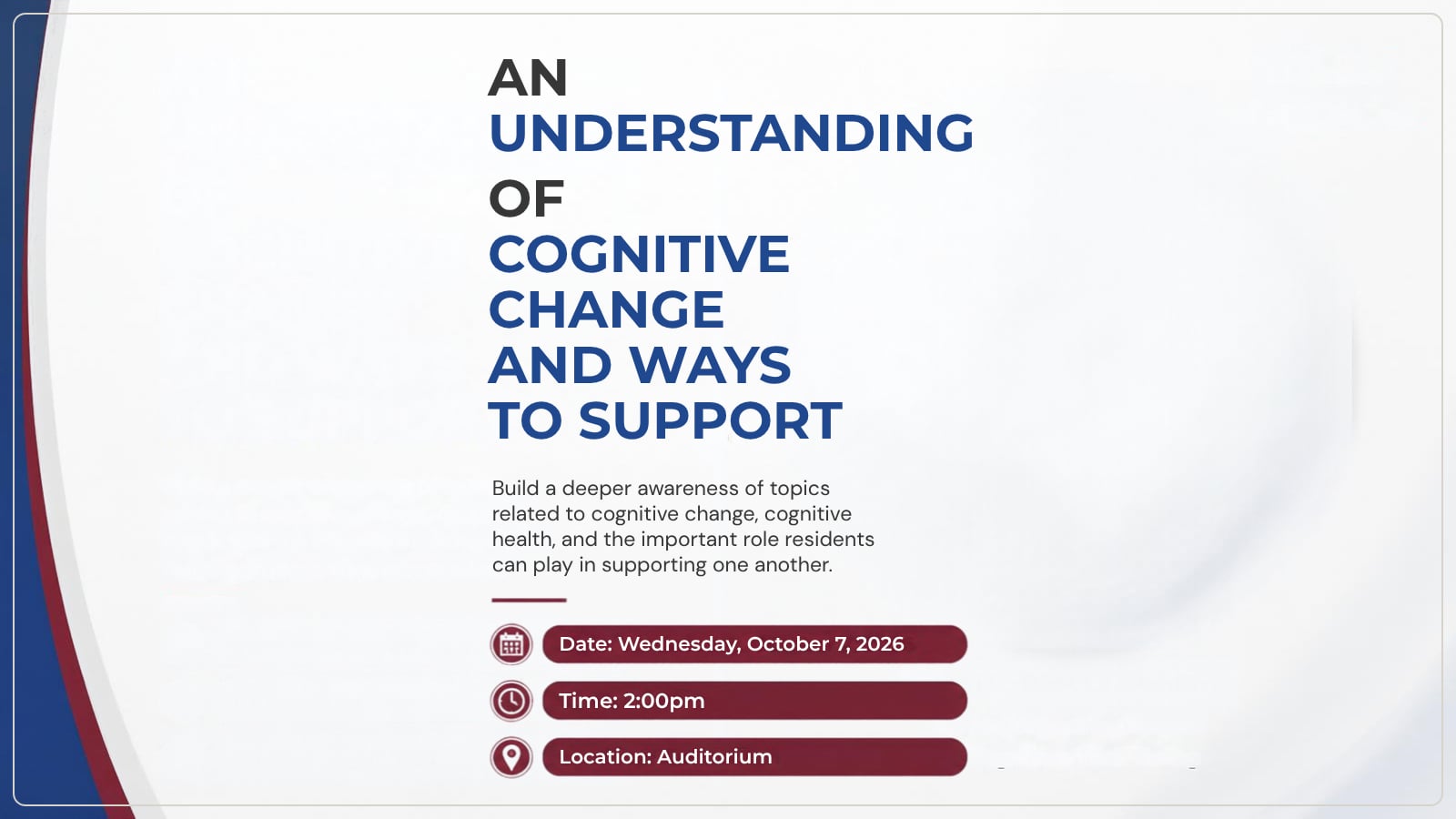 Understanding Cognitive Change and ways to support