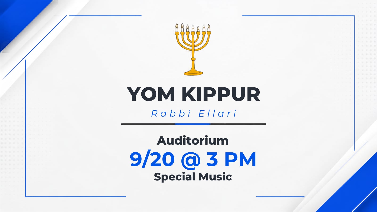 Yom Kippur- September 20, 2026
