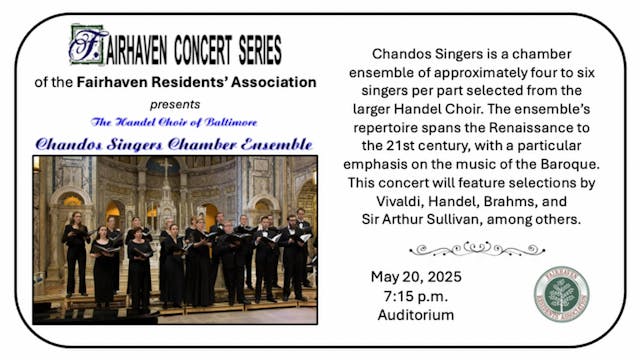 Concert Handel Choir Chandos Singers ...