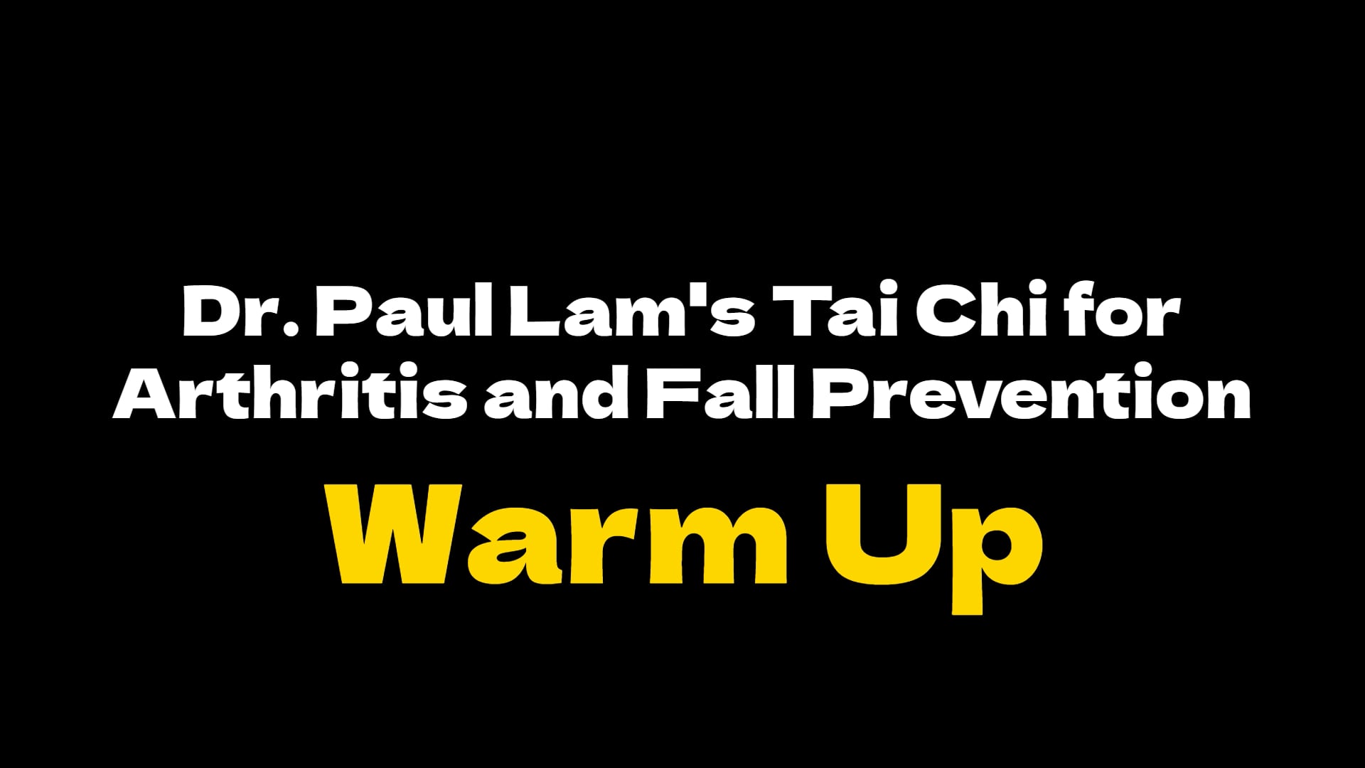 Tai Chi Warm Up Part 1