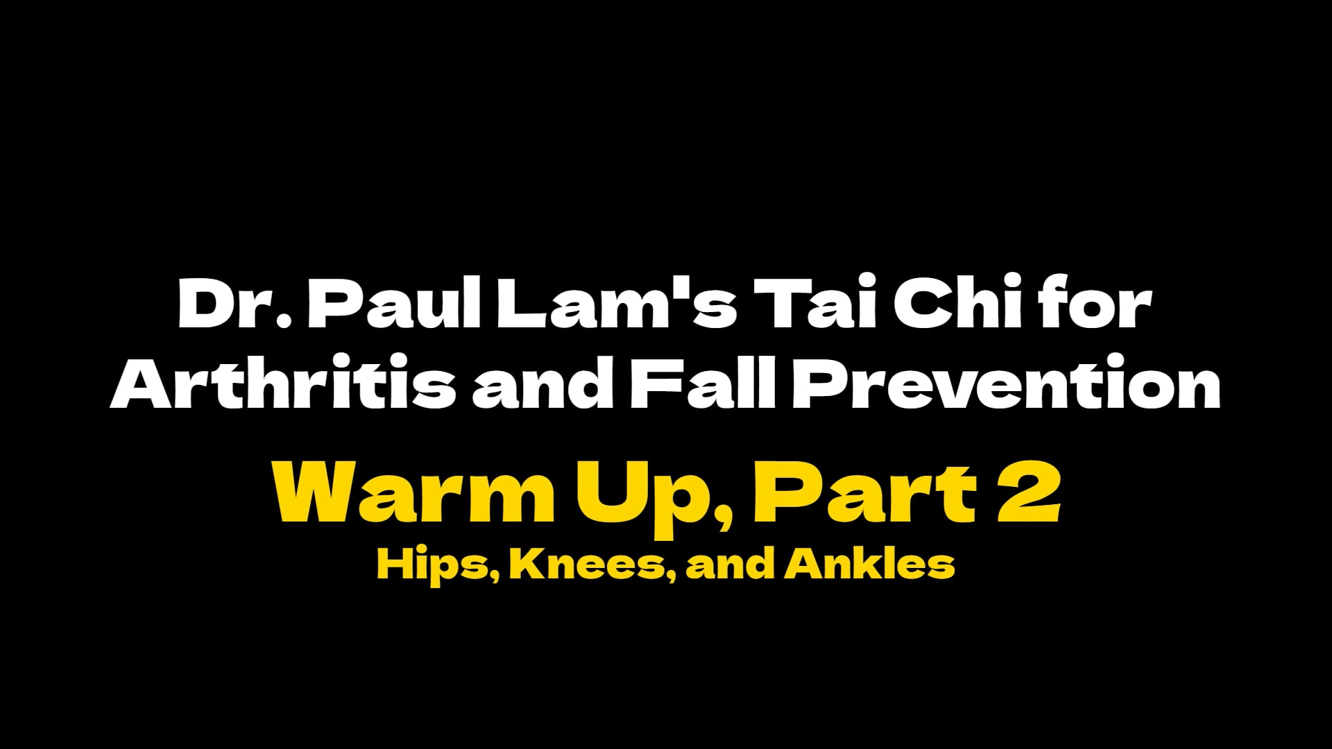 Tai Chi Warm Up Part 2