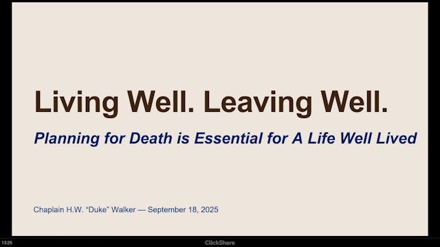 Living and Dying are Related: Living ...