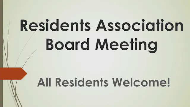 Resident Association Board Meeting - ...