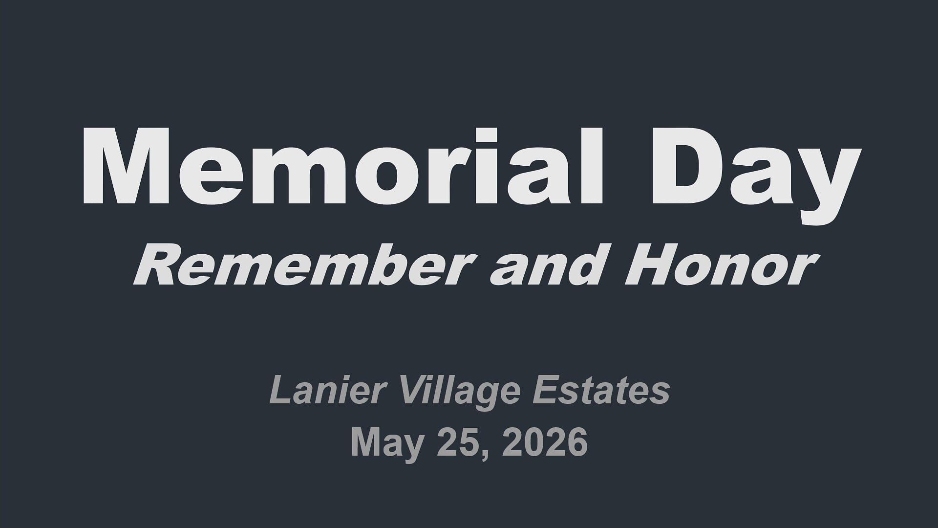 Lanier Village Estates TV Video