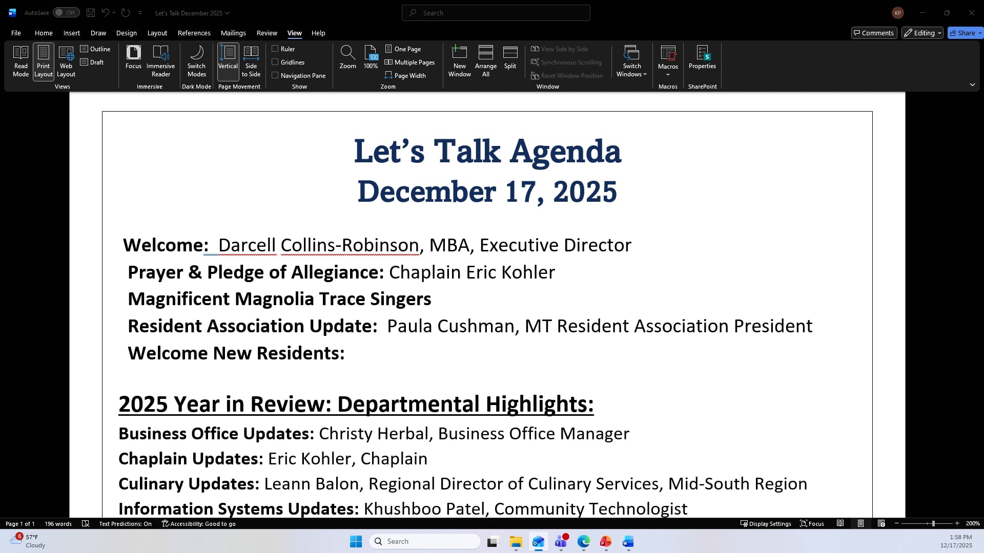 December 2025 Let's Talk