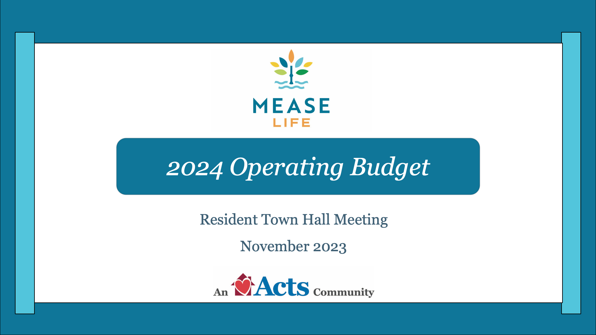 November Town Hall 2023 (2024 Operating Budget)