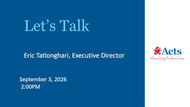 Let's Talk September 3rd, 2026