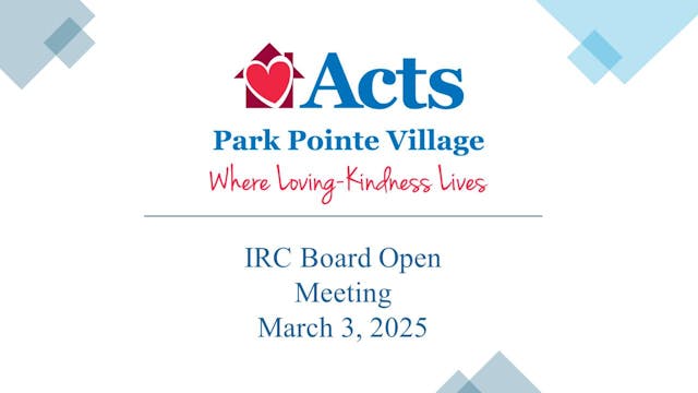 IRC Board Open Meeting