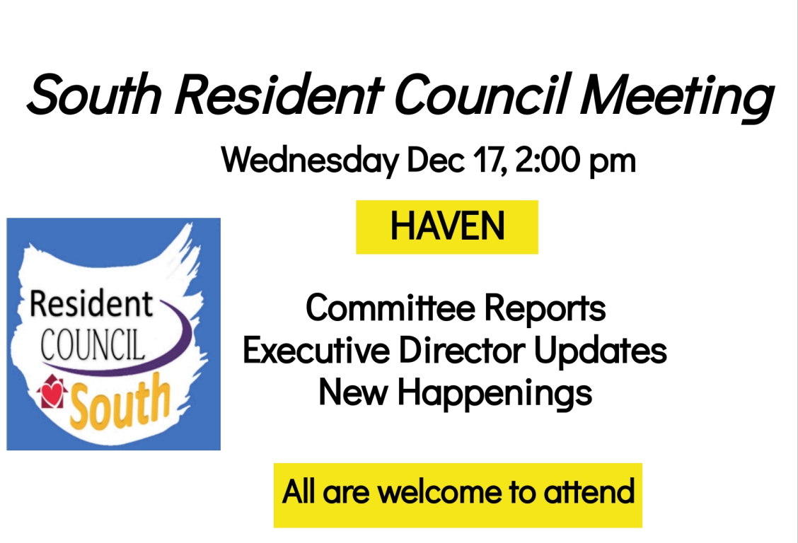 SAE South Resident Council meeting 12/17/2025