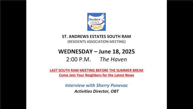 SAS Resident Assoc. Meeting 6/18/2025