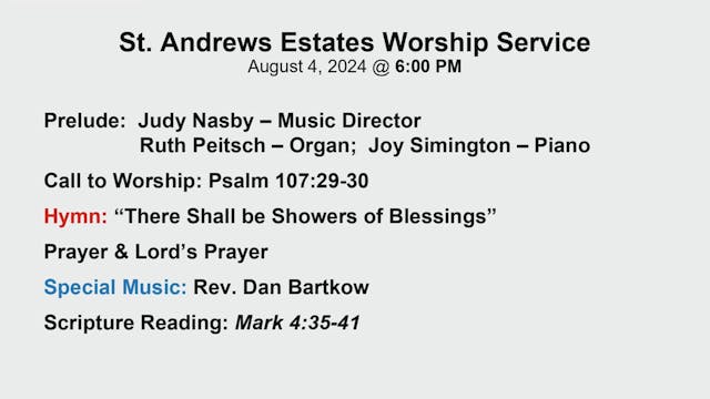 South Sunday Service 8/ 4 /24