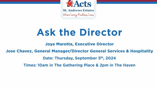 Ask the Director at The Haven Sept 2024