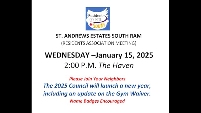SAES Resident Association Meeting 1/1...