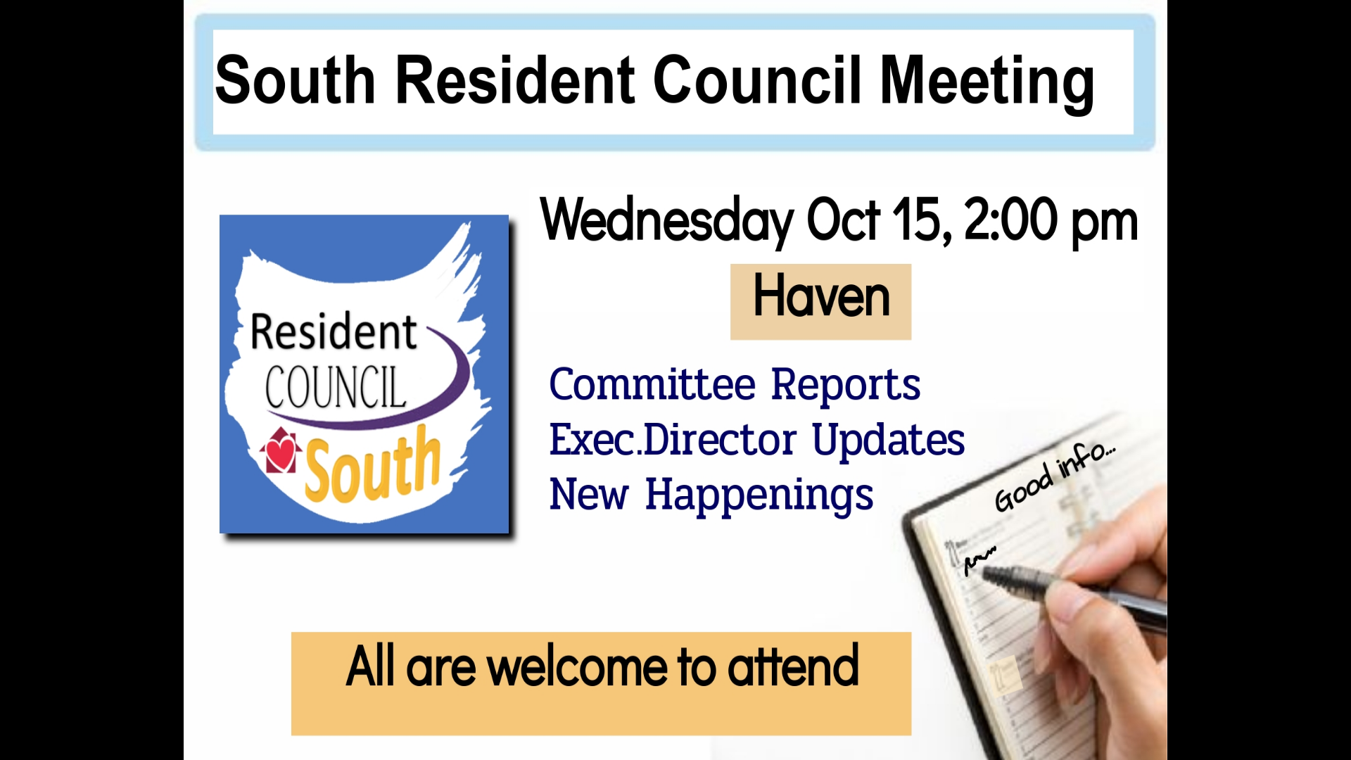 SAS Resident Council meeting 10/15/2025
