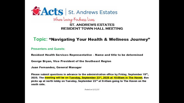 SAE Town Hall meeting 9/23/2025