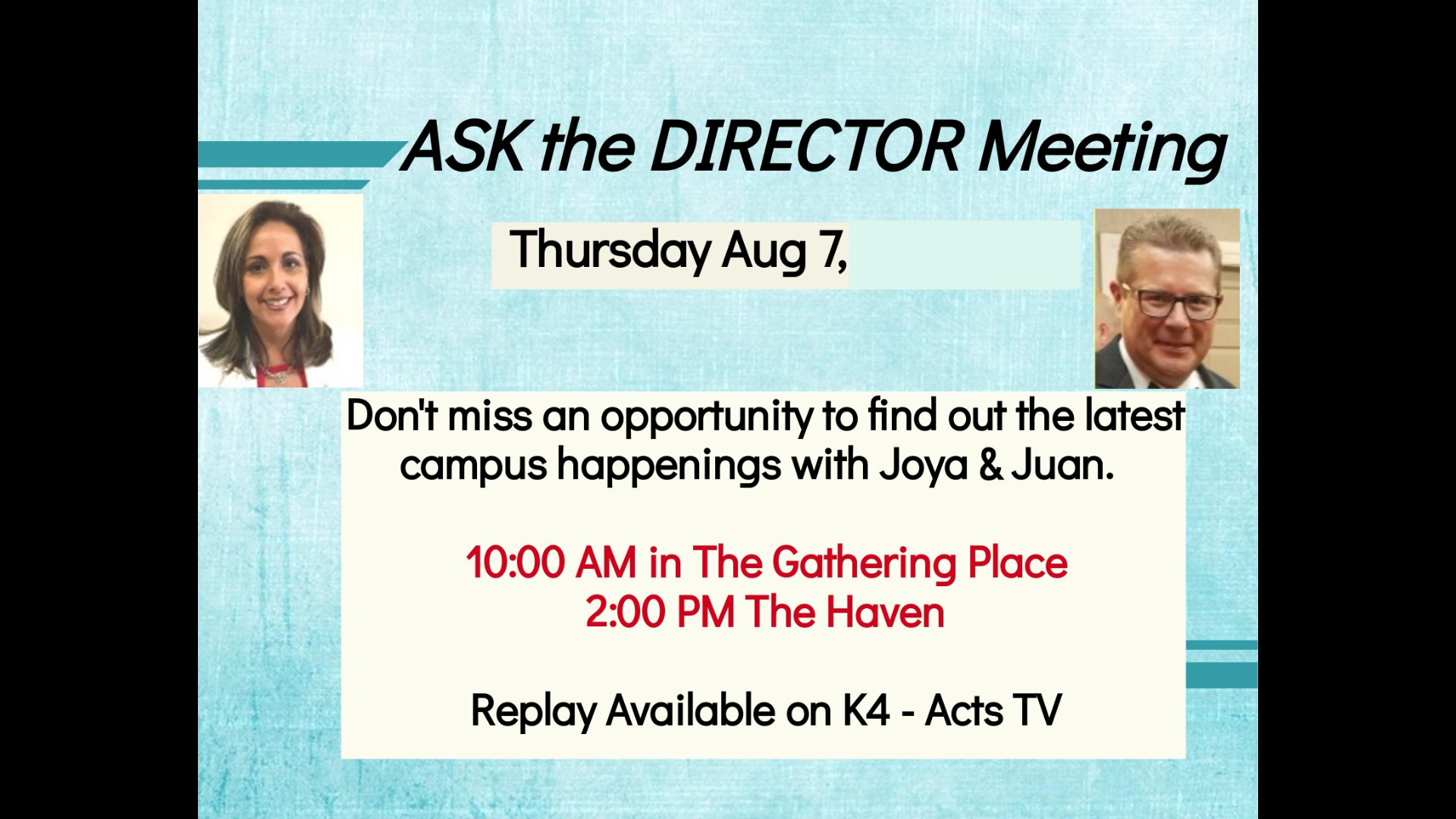 SAS Ask the Director 8/7/2025