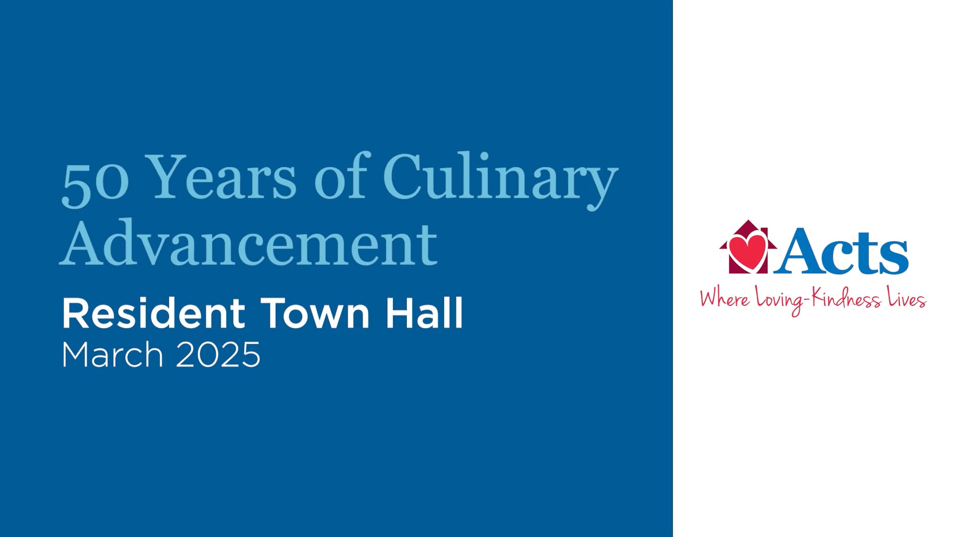 March 2025 Town Hall - 50 Years of Culinary Advancement
