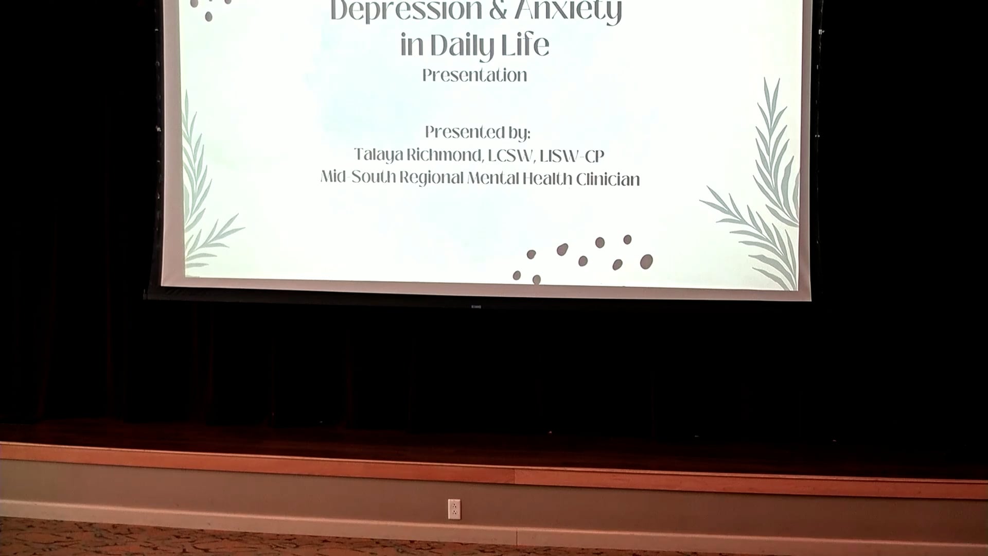 Depression & Anxiety in Daily Life, Talaya Richmond, Oct 2026