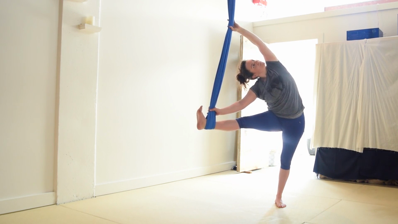 Morning Aerial Yoga to Open Up