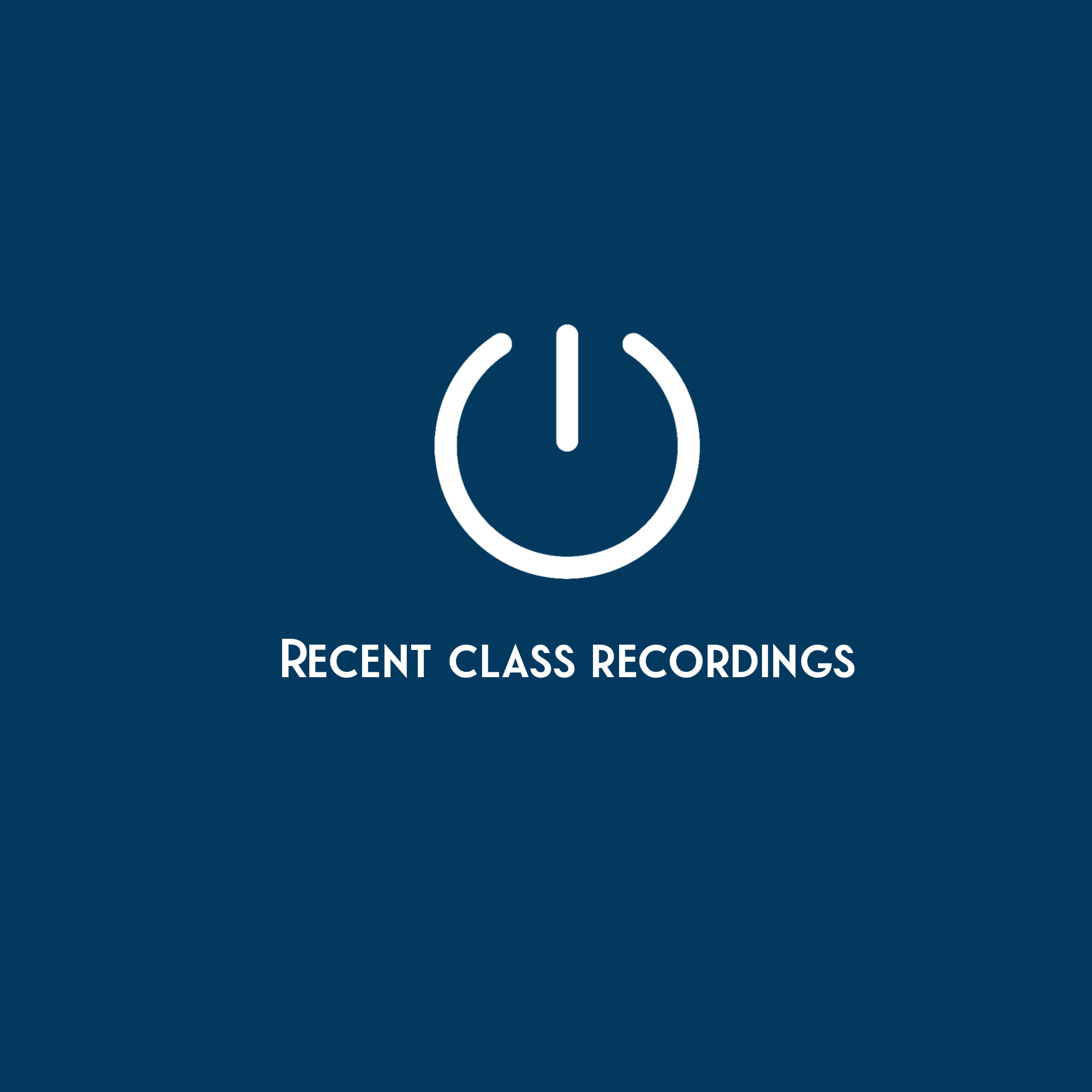 January 2026 Live class recordings