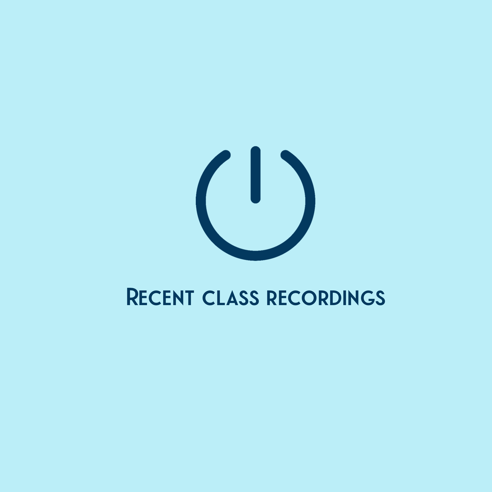 May 2026 live class recordings