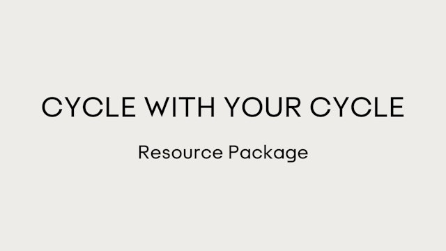 Cycle with Your Cycle Resource Package