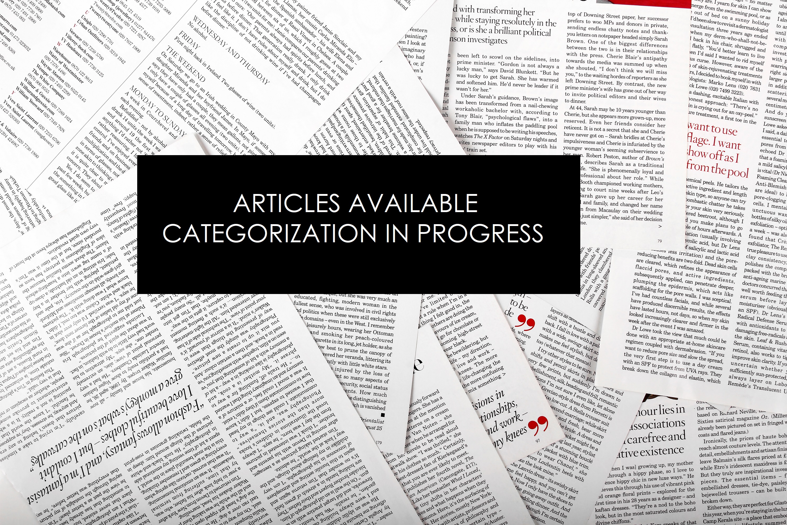 Comprehensive Library of Articles